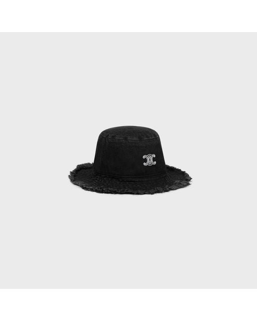 Céline Black Bucket Hat for men