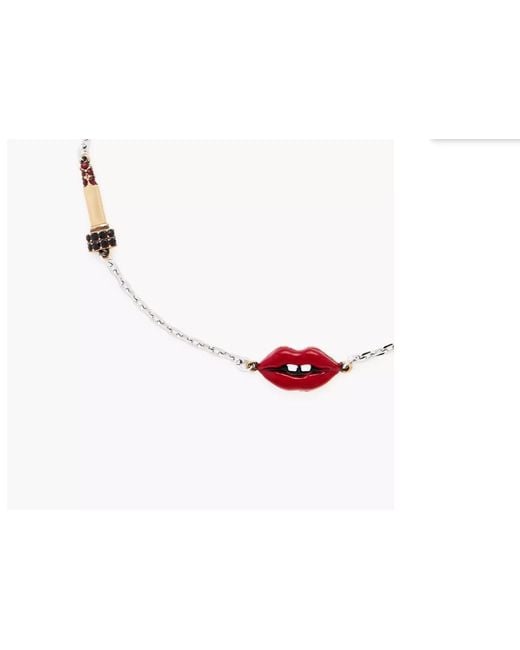 Marc Jacobs White The Lips Slider Bracelet