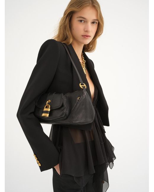 Chloé Black Chloé The 99 Lock Detailed Shoulder Bag