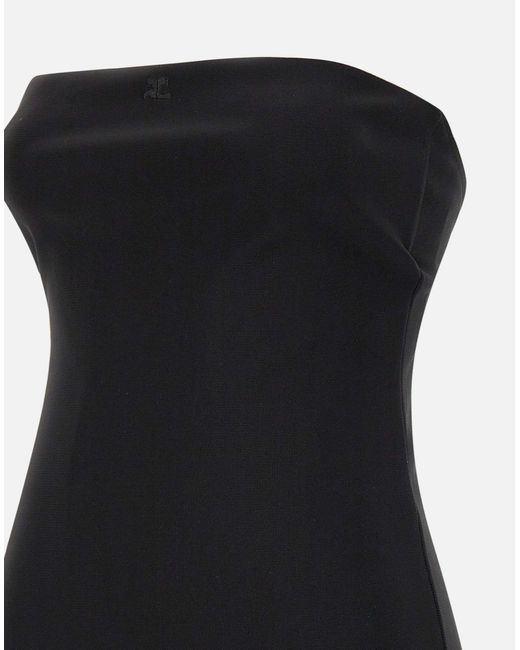 Courreges Black Off-The-Shoulder Bodysuit