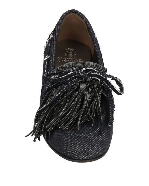 Brunello Cucinelli Black Denim Loafers