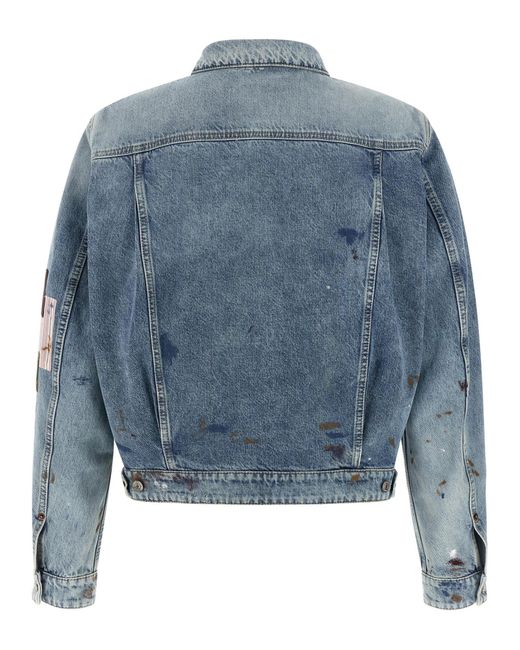 DSquared² Blue Rebel Patchwork Denim Jacket for men