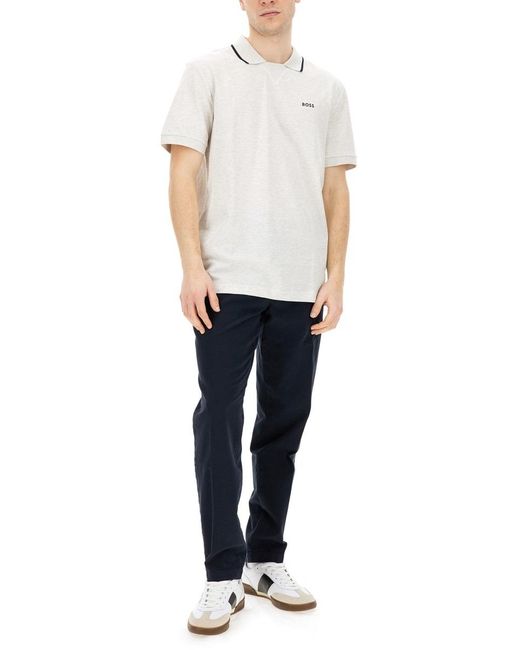 Boss Blue Boss Mid-Rise Straight-Leg Trousers for men
