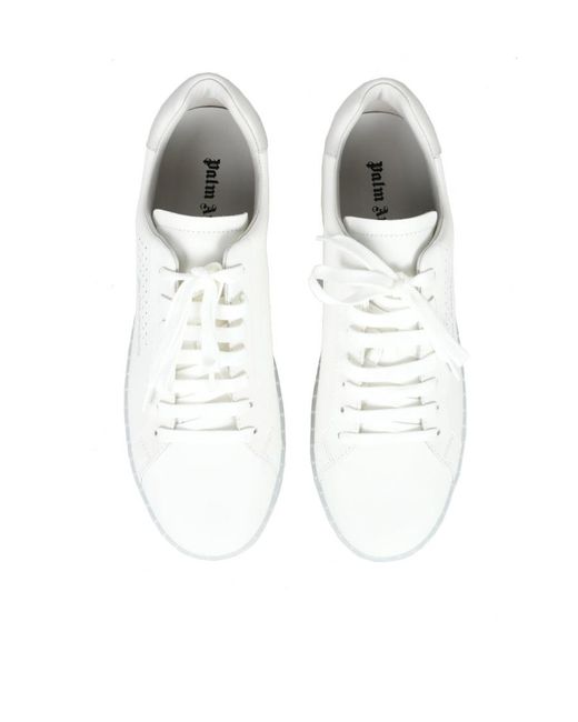 Palm Angels White Palm One Leather Sneakers for men