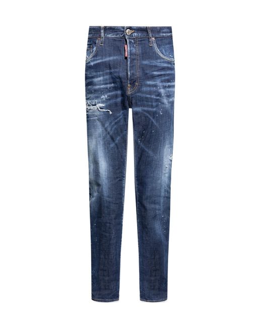 DSquared² Blue Mid-Rise Slim Jeans for men