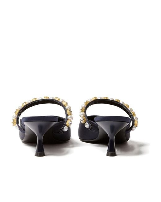 Stella McCartney White Pearl-Embellished Heeled Sandals