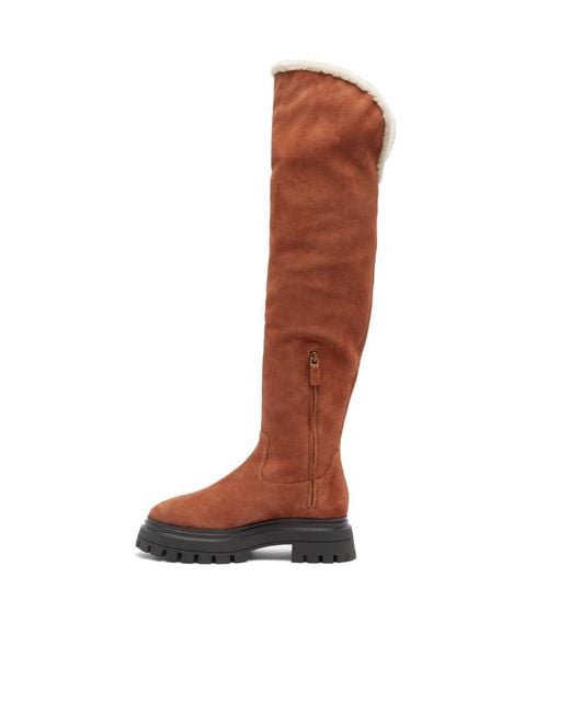 Stuart Weitzman Brown Bedford Suede Thigh-High Boots