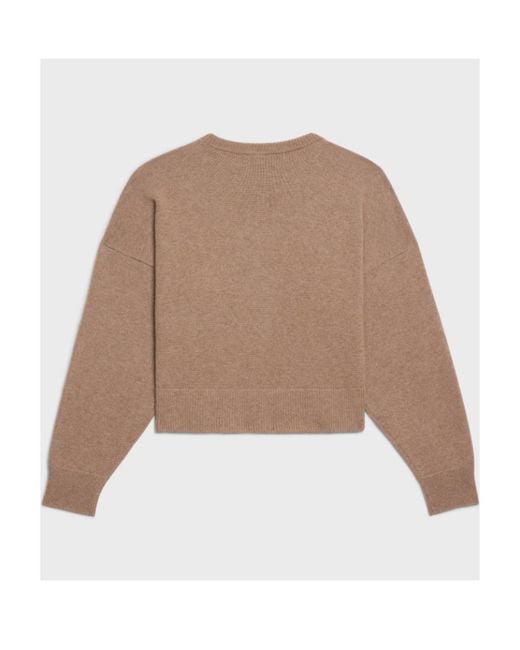 Céline Natural Long-Sleeved Round Neck Sweater