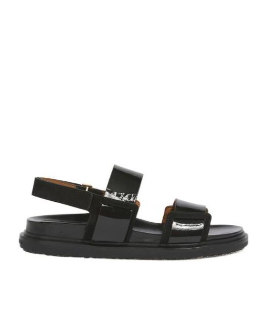 Marni Black Fussbett Double-Strap Sandals