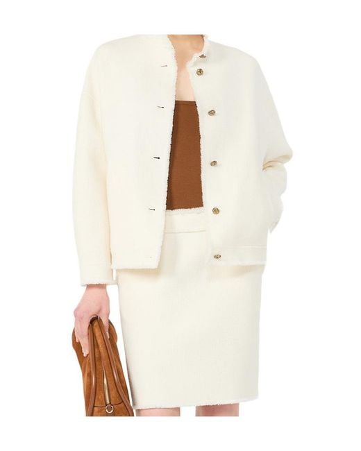 Max Mara White Long-Sleeve Casual Jacket
