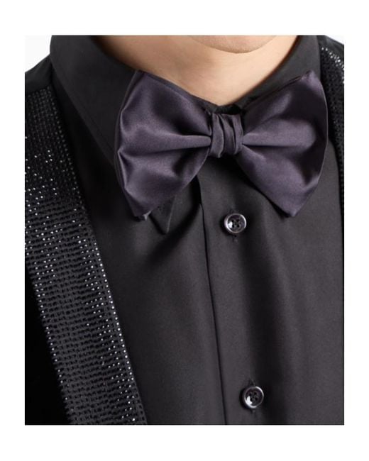 Giorgio Armani Blue Oversize Bow Satin Tie for men