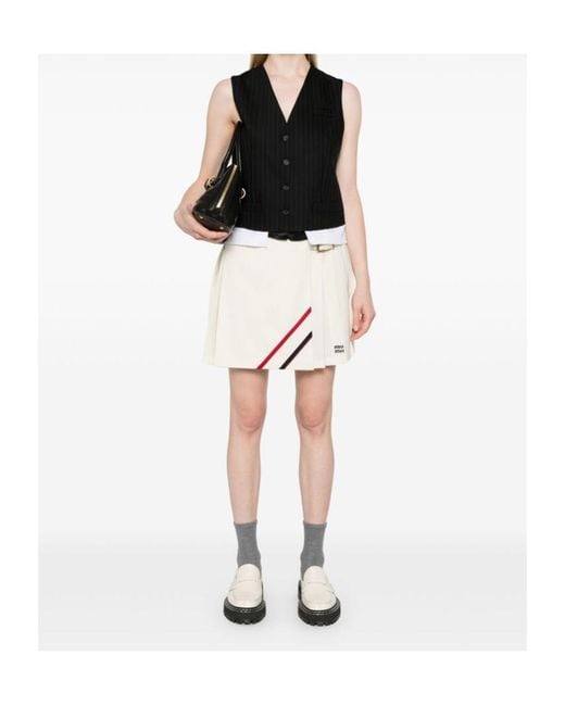 Miu Miu Black Striped Button-Up Gilet