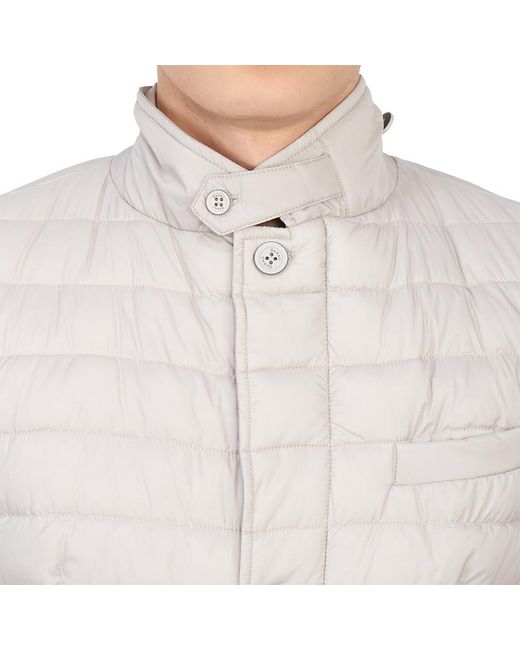 Herno White Padded Button-Up Jacket for men