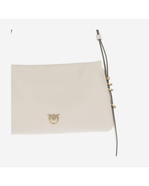 Pinko White Love Birds Mini Crossbody Bag
