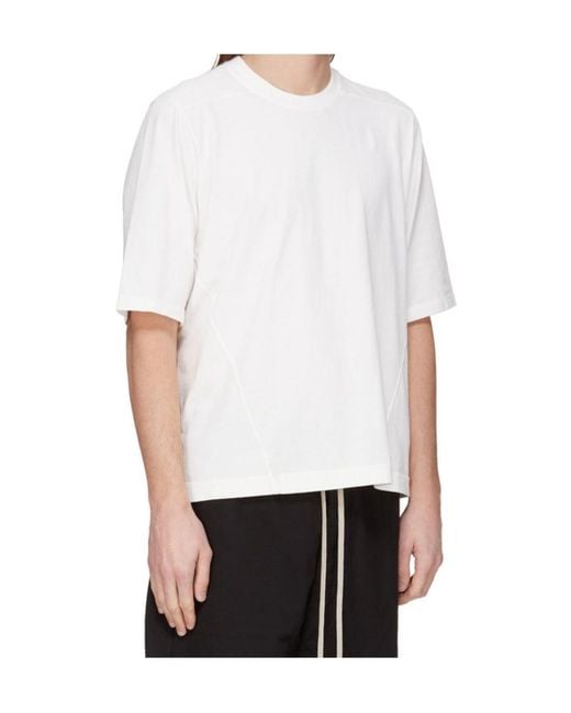 Rick Owens White Short Sleeve Crewneck T-Shirt for men