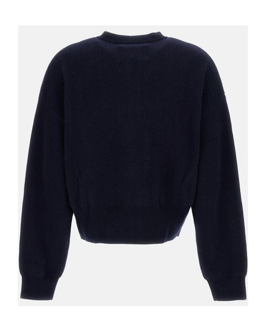 Extreme Cashmere Blue Cashmere Zipper Knit Cardigan