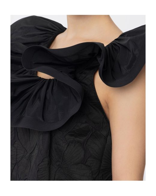 ワンピース ELISABETTA FRANCHI Floral jacquard dress with ruffles Elisabetta Franchi Floral Jacquard Dress With Ruffles