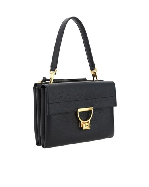 Coccinelle Black Arlettis Foldover Top Shoulder Bag