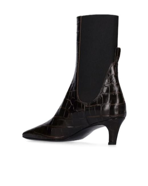 Totême  Black Logo Embossed Booties
