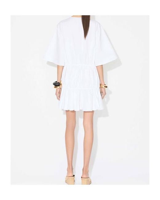 Alaïa White Dress With Drawstring Ties