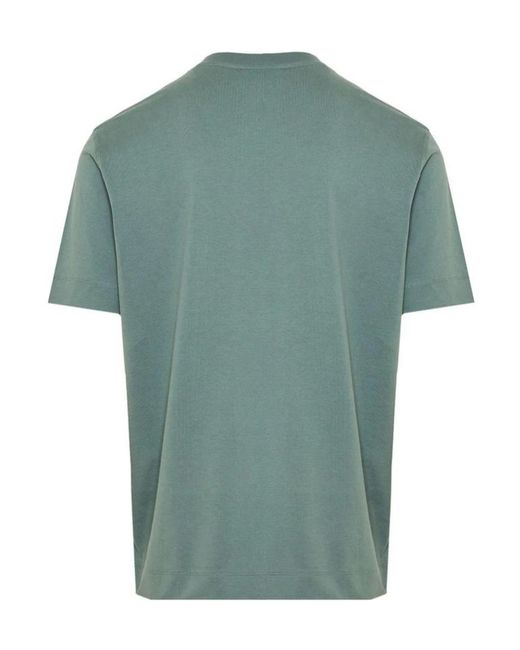 Emporio Armani Green Logo-Print T-Shirt for men