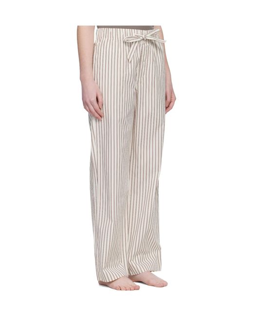 Tekla White Drawstring Pajama Pants for men