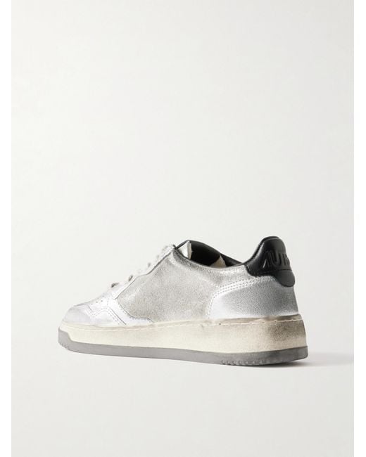 Autry Gray Uper Vintage Distressed Sneakers