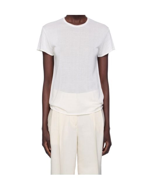 Totême White Silk T-Shirt
