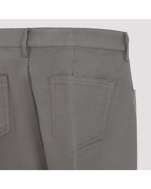 Rick Owens Gray Pleat Detailed Straight-Leg Trousers for men