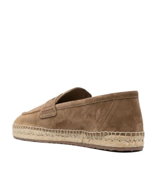 Gianvito Rossi Brown Round-Toe Suede Espadrilles for men