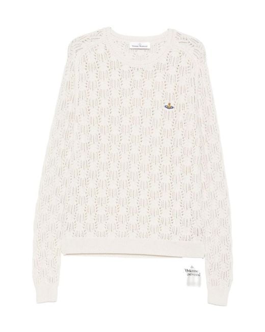 Vivienne Westwood White Logo-Detail Sweater for men