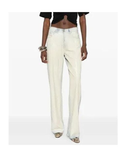 DIESEL White D Sent 1971 Coated Wide-Leg Jeans