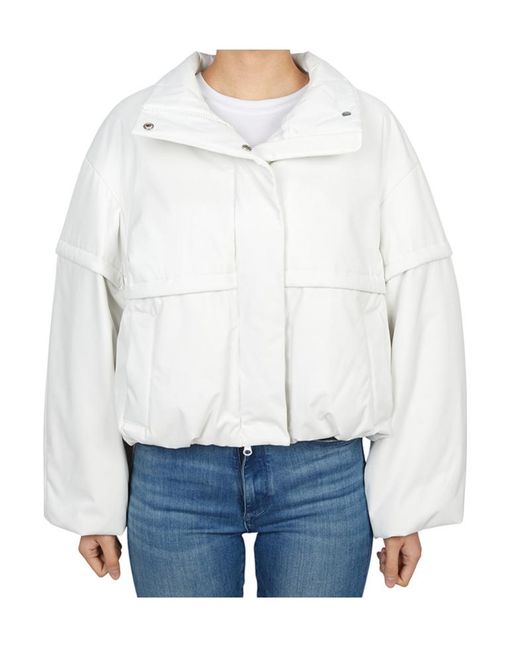 Max Mara White Long-Sleeved Cotton-Padded Jacket