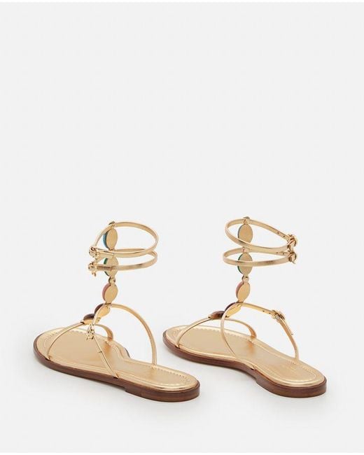 Gianvito Rossi Metallic Shanti Embellished Flat Sandals