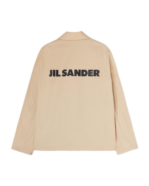 Jil Sander Natural Logo Printed Button-Up Jacket for men