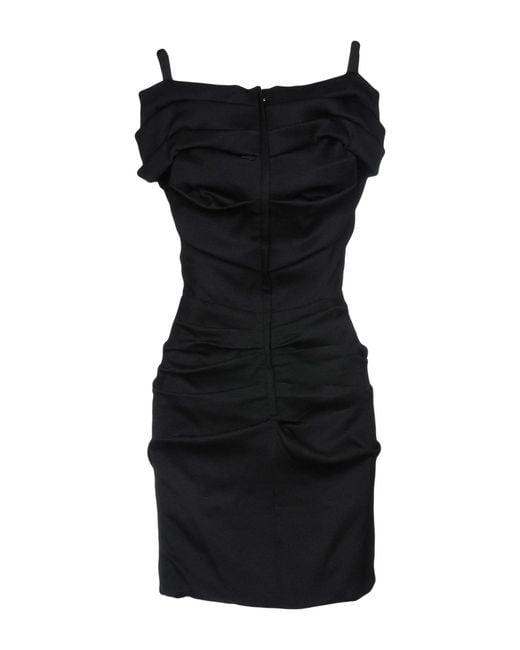 Dolce & Gabbana Black Deep V-Neck Sleeveless Dress