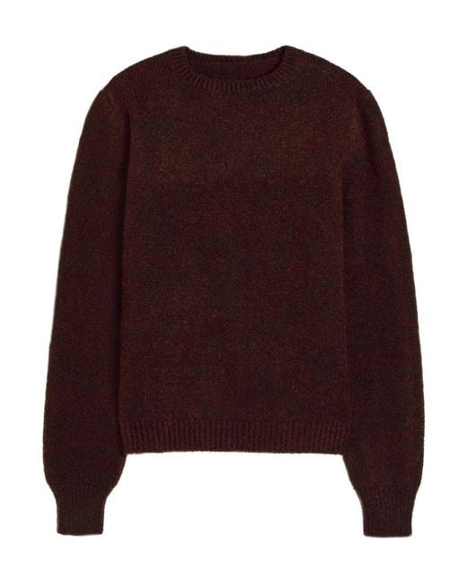 Maison Margiela Brown Brushed Wool-Blend Jumper
