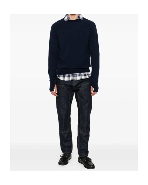 Eleventy Blue Round-Neck Sweater for men