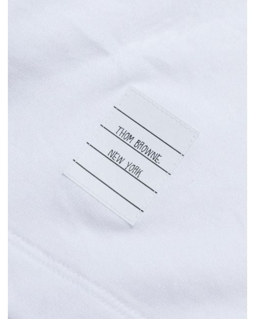 Thom Browne White Logo Patch Crewneck T-Shirt