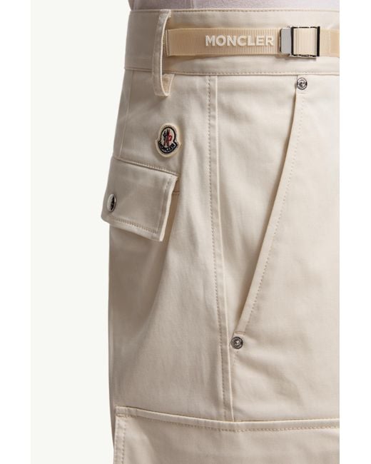 Moncler Natural Gabardine Cargo Trousers for men