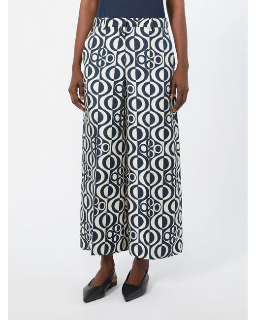 Max Mara White Patterned Casual Pants