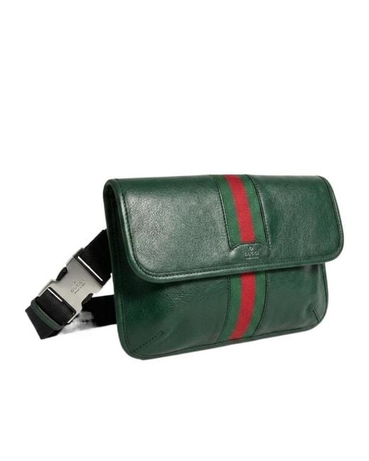 Gucci Green Web Trademark Small Belt Bag for men