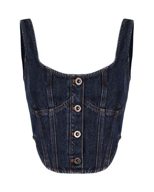 Self-Portrait Blue Denim Top