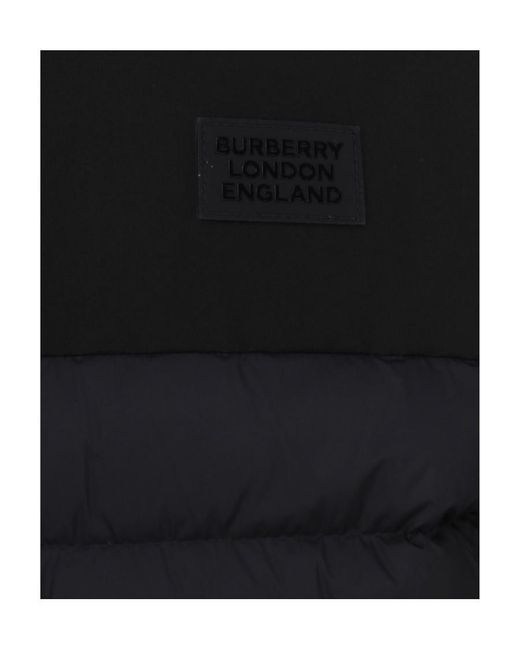 Burberry Black Logo-Patch Padded Jacket for men