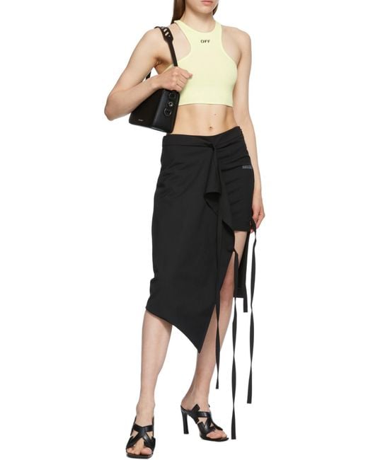 Off-White c/o Virgil Abloh Black Tie-Fastening Asymmetric Skirt