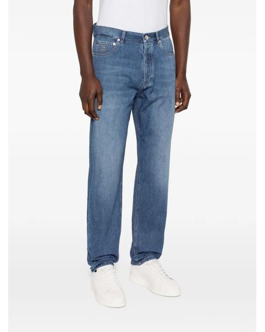 Brunello Cucinelli Blue Slim-Fit Jeans for men