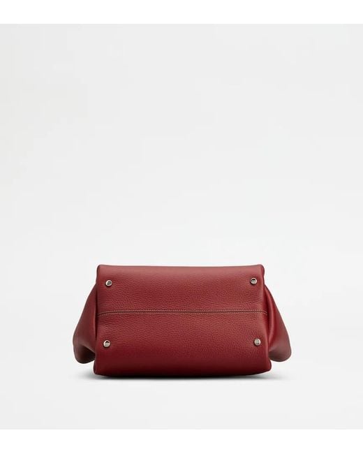Tod's Red Logo Plaque Top Handle Bag