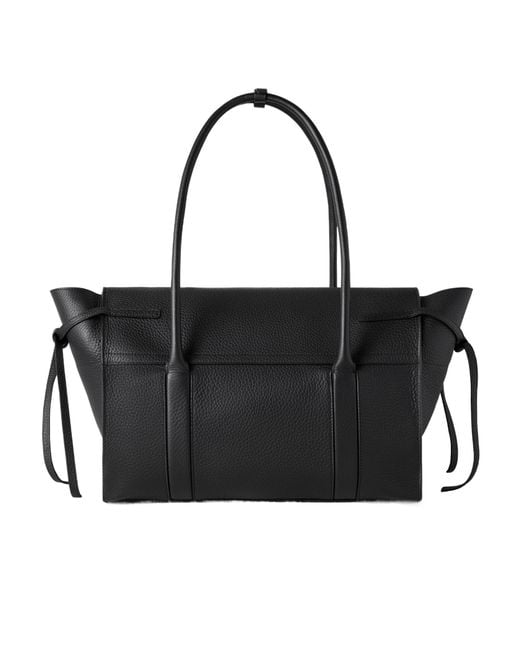 Mulberry Black Medium Soft Bayswater Logo Embossed Shoulder Bag