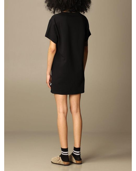 Moschino Black Logo Printed T-Shirt Dress