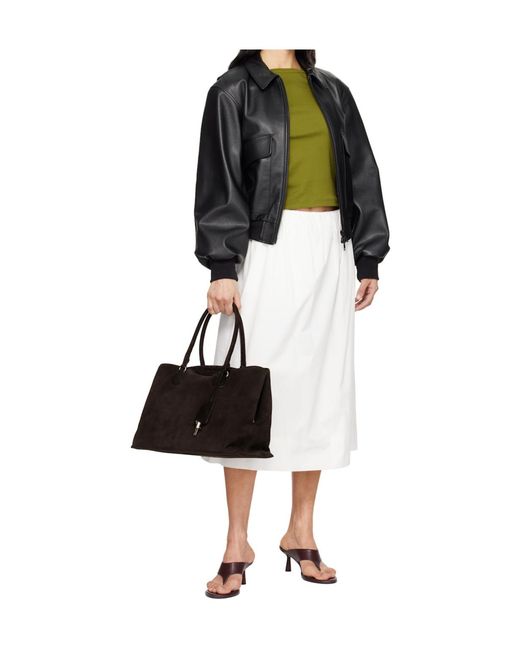 OSOI Black Shell Brot Double Handle Shoulder Bag